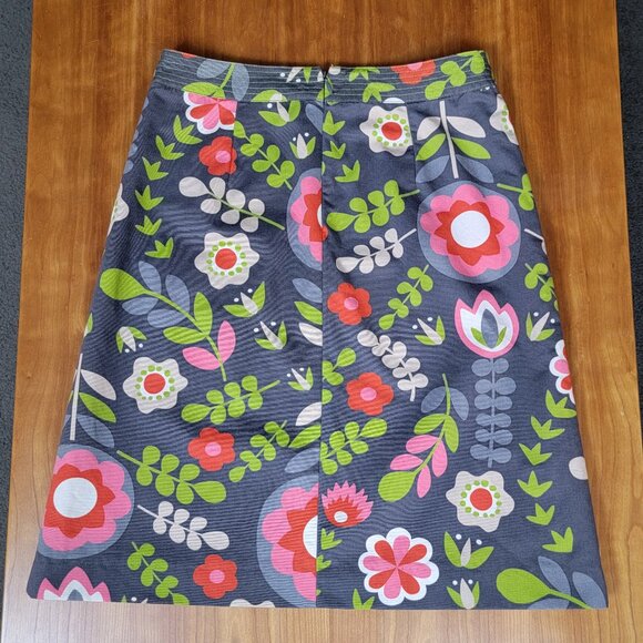 Boden Lined Cotton Floral A-Line Skirt - 6L - Picture 5 of 10